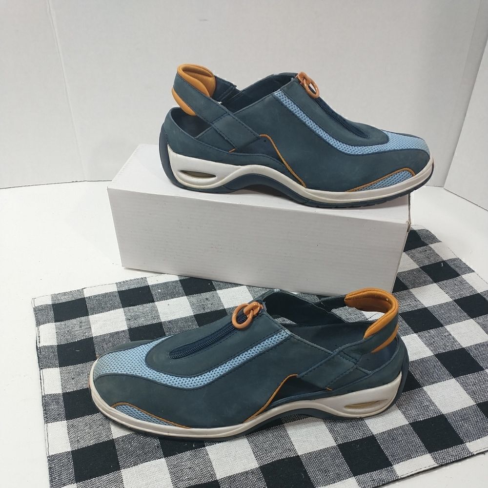 COLE HAAN Women's Blue/Orange Zip Slingback Air Sneakers Size US 6.5B D15149 - Picture 3 of 10